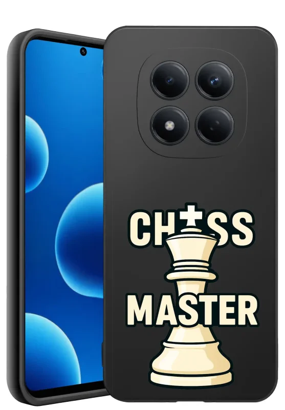 Etui dla dziadka do Xiaomi Redmi Note 15 Pro+ Plus 5G - grafika szachów z napisem Chess master