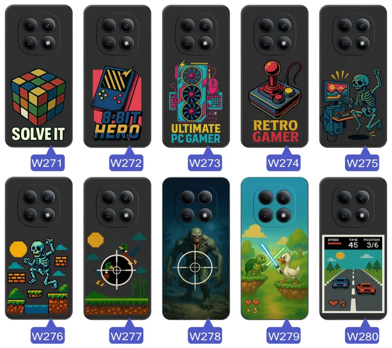 Etui Xiaomi Redmi Note 15 4G z nadrukiem retro arcade – joystick, hasło „Retro Gamer” oraz klasyczne elementy konsol w stylu vintage