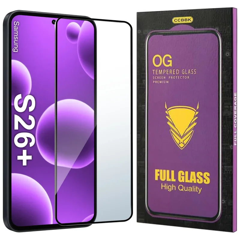 Szkło hartowane 5D OG PREMIUM do Samsung Galaxy S26+ Plus z czarną ramką – pełne pokrycie ekranu