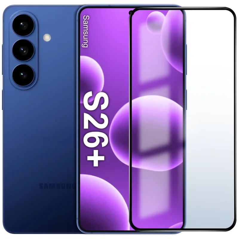 Samsung Galaxy S26+ Plus z przyłożonym szkłem hartowanym 5D OG PREMIUM – ochrona przed zarysowaniami i uszkodzeniami