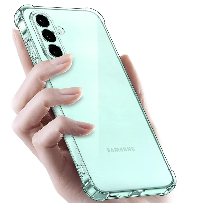 Samsung Galaxy S26+ Plus w przezroczystym etui – elegancki wygląd smartfona w dłoni