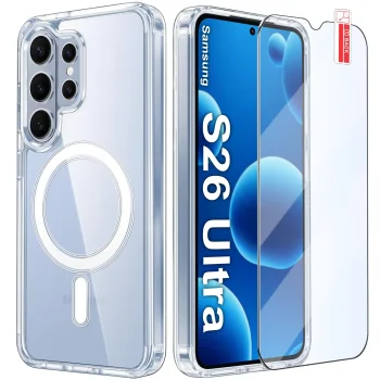 Etui do Samsung Galaxy S26 Ultra bezbarwne Magsafe ze szkłem