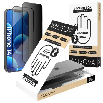 2x Szkło prywatyzujące OSOVA do iPhone 14 / 13 / 13 Pro z aplikatorem