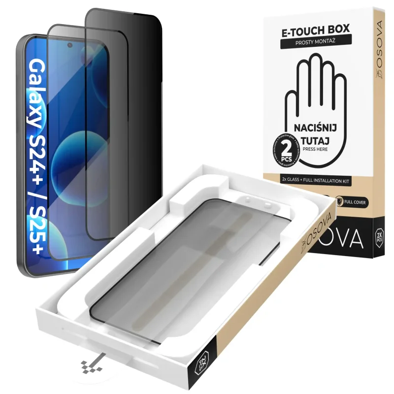 Szkła prywatyzujące OSOVA do Samsung Galaxy S24 Plus / S25 Plus 2 sztuki z aplikatorem