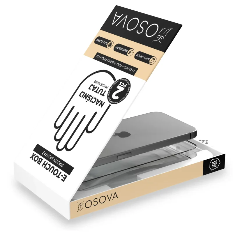 Szkło 5D E-touch do iPhone 17 Pro Max / 16 Pro Max z aplikatorem