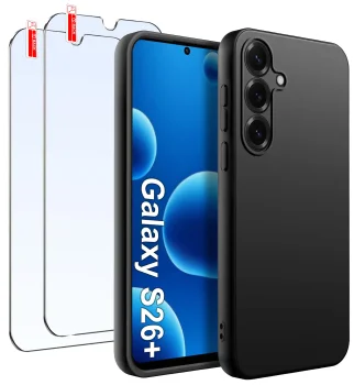 Etui do Samsung Galaxy S26+ Plus czarne matowe z zestawem 2 szkieł