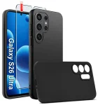 Etui do Samsung Galaxy S26 Ultra czarne matowe ze szkłem