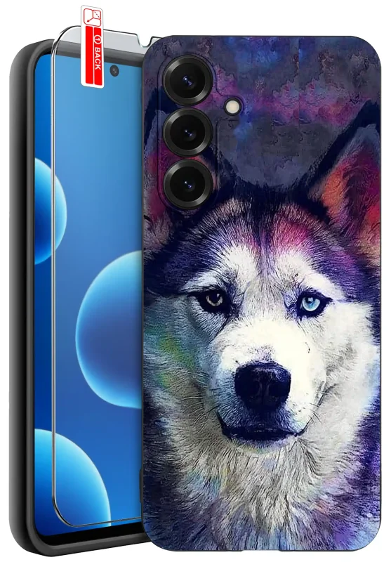 Etui do Samsung Galaxy S26+ Plus różne wzory z psem w komplecie ze szkłem hartowanym - motyw psa husky