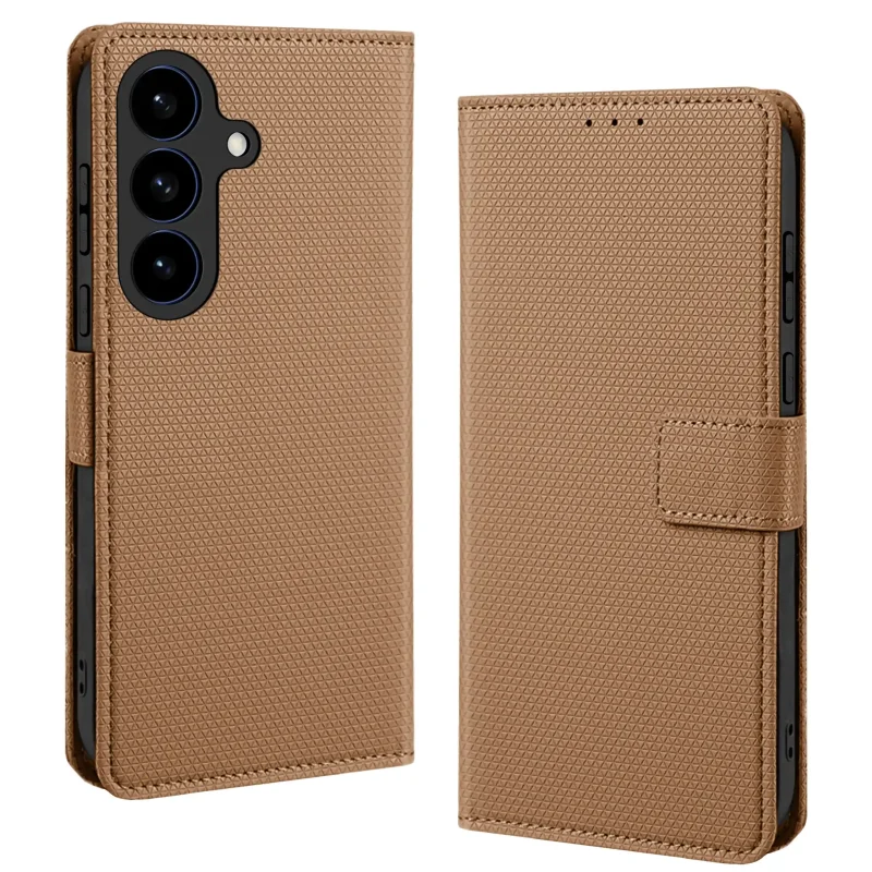 Etui do Samsung Galaxy S26 z klapką z zapięciem w kolorze brązowy