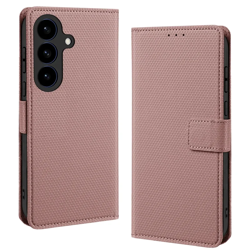 Etui do Samsung Galaxy S26 z klapką z zapięciem w kolorze różowe