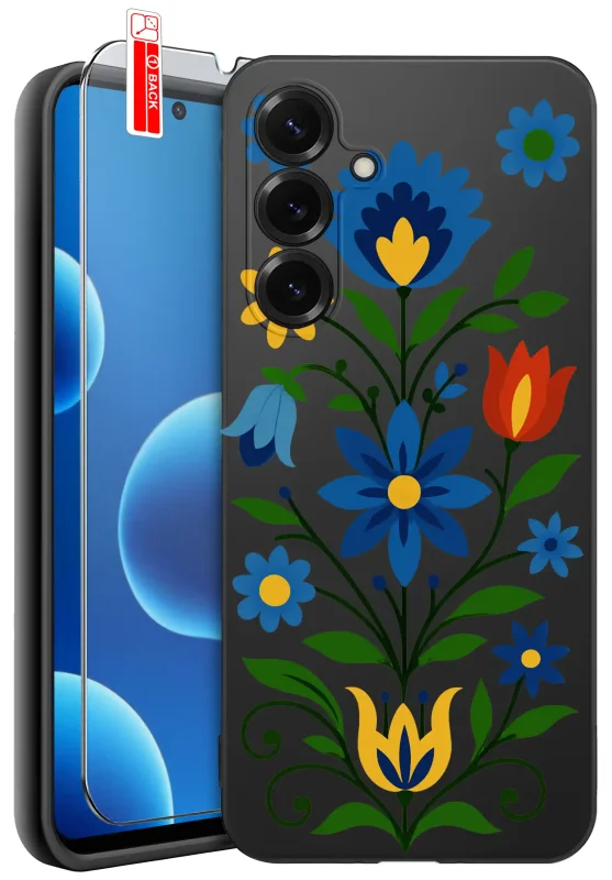 Etui do Samsung Galaxy S26+ Plus z ludowym wzorem – kolorowe kwiaty