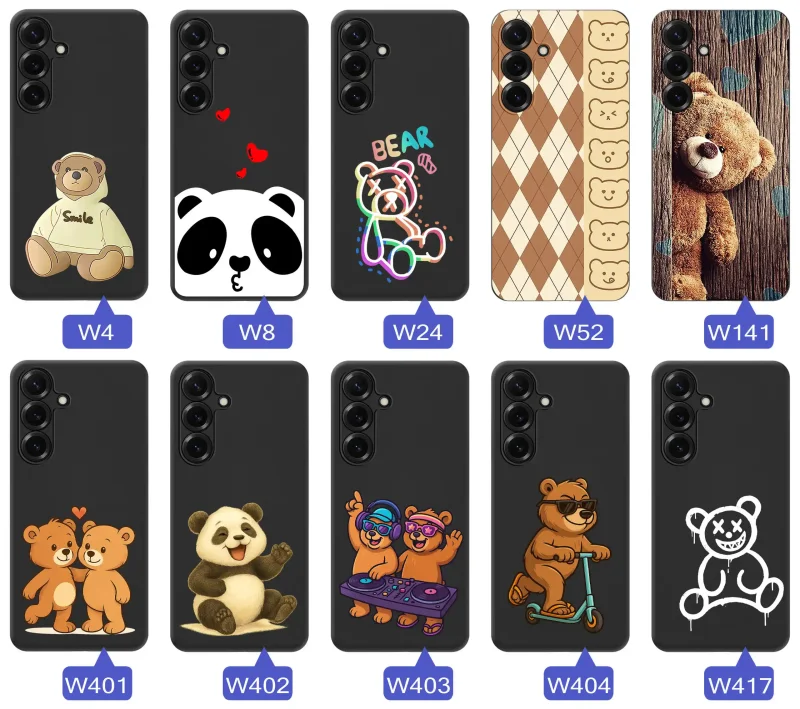 Kolekcja wzorów z misiem na Samsung Galaxy S26+ Plus - pandy, koale, urocze misie