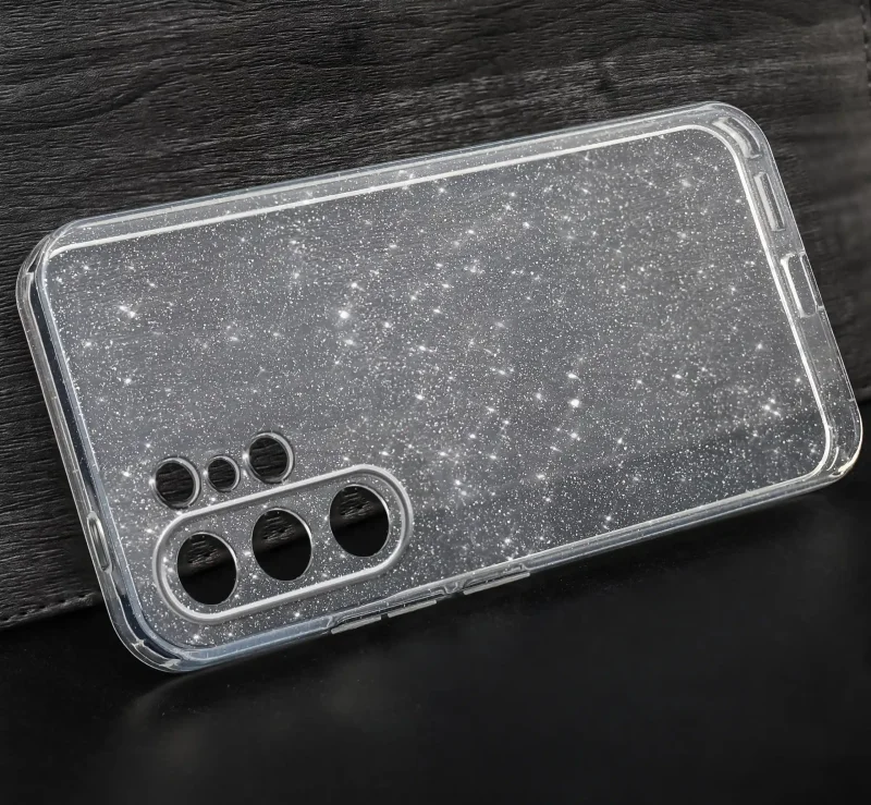 Bezbarwne brokatowe etui do Samsung Galaxy S26 Ultra – minimalistyczny design i pełna ochrona obudowy