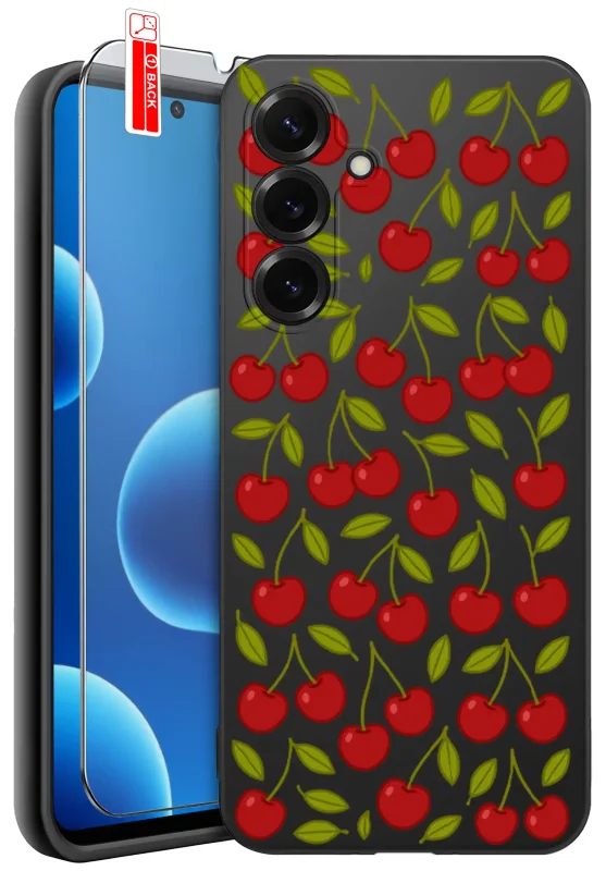 Etui z motywem wisienek do Samsung Galaxy S26 oraz szkło hartowane 9H w zestawie