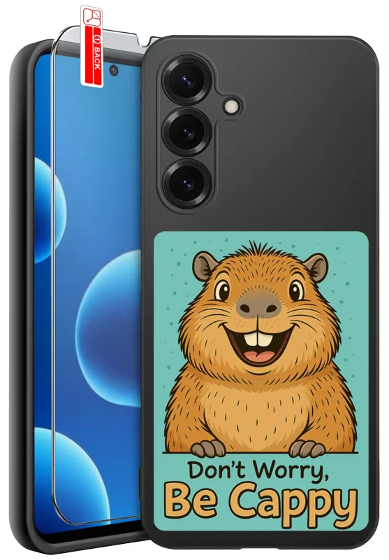 Samsung Galaxy S26 w etui z wzorem kapibary i szkło hartowane w zestawie