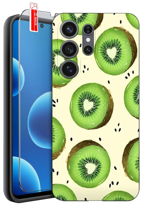 Etui z motywem kiwi do Samsung Galaxy S26 Ultra oraz szkło hartowane 9H w zestawie