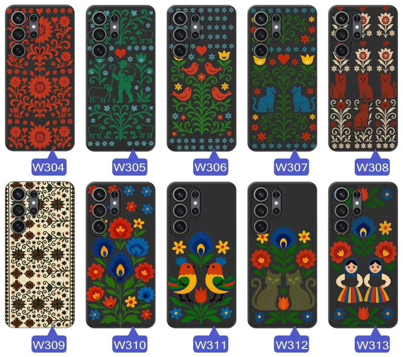 Kolekcja etui z wzorami ludowymi do Samsung Galaxy S26 Ultra – folkowe motywy kwiatowe, ptaki i ornamenty