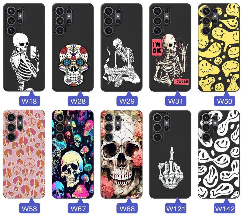 Kolekcja etui z motywem Halloween do Samsung Galaxy S26 Ultra– czaszki, szkielety