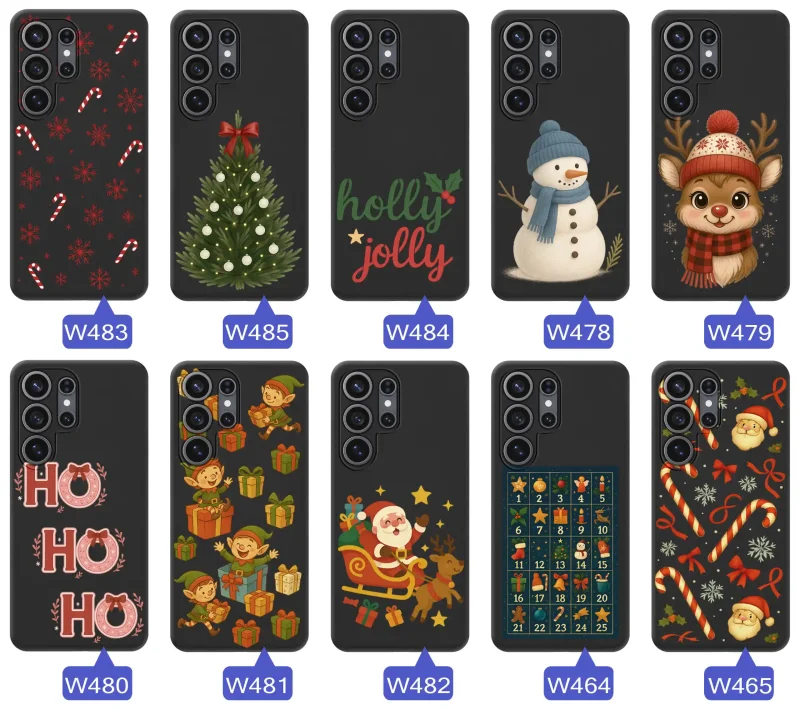Kolekcja wzorów świątecznych i zimowych na Samsung Galaxy S26 Ultra - renifery, bałwany, choinki, Mikołaje, świąteczne napisy