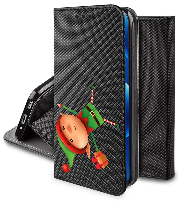 Świąteczne etui z klapką do Xiaomi Redmi Note 15 5G z elfem