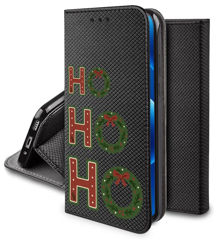 Świąteczne etui z klapką do Xiaomi Redmi Note 15 Pro+ Plus 5G z napisem ho ho ho