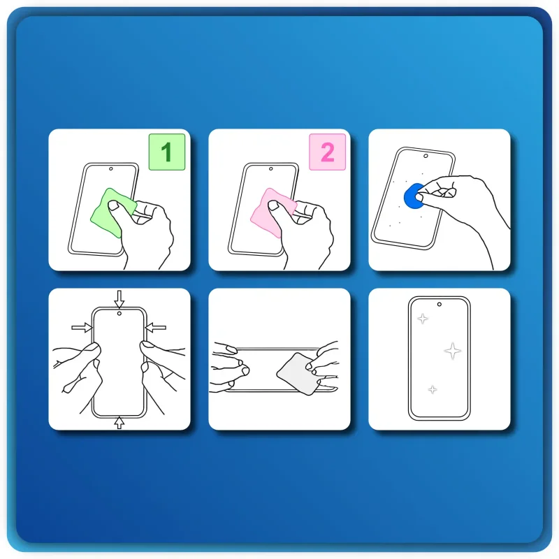 Obrazkowa instrukcja montażu szkła 5D do Xiaomi Redmi Note 15 4G /  5G