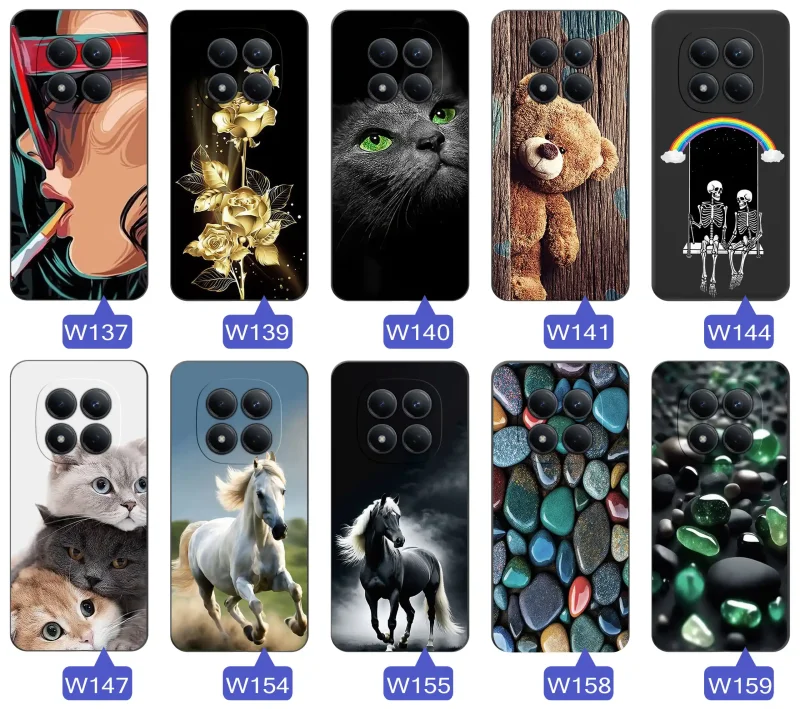 Modne wzory na etui do Xiaomi Redmi Note 15 Pro 5G – konie, miś, róże