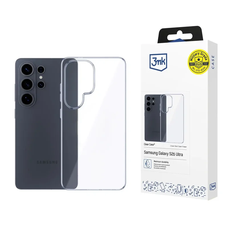 Etui 3mk do Samsung Galaxy s26 Ultra przezroczyste ze szkłem