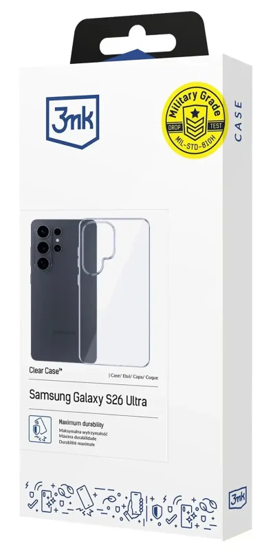 Etui bezbarwne firmy 3MK zapakowane w oryginalny kartonik do Samsunga Galaxy S26 Ultra