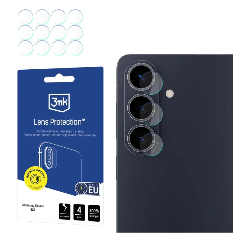 Szkło 3Mk do Samsung Galaxy S26 na aparat 4 sztuki