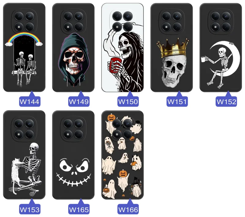 Case halloweenowe do Xiaomi Redmi Note 15 Pro 5G - motywy spooky, straszne wzory, szkielety