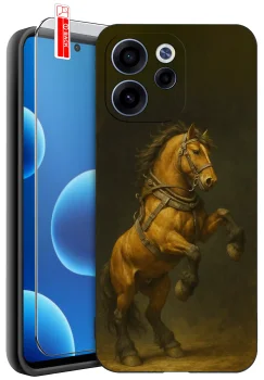 Etui do Oppo Reno 15 F / 15 FS 5G różne wzory z koniem ze szkłem