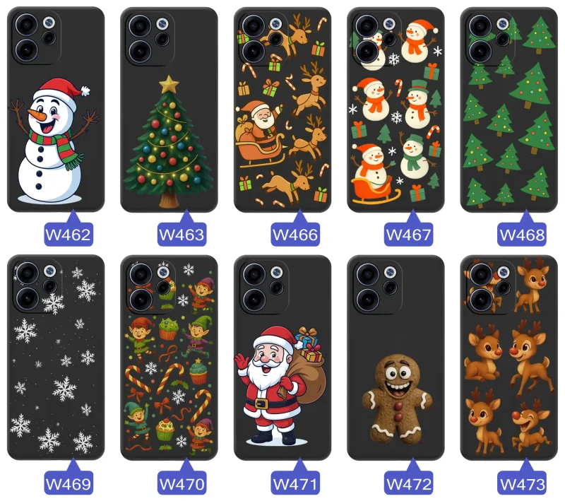 Różne wzory świąteczne na etui do Oppo Reno 15 F / 15 FS 5G - pierniki, śnieżynki, renifery, choinki, Mikołaje