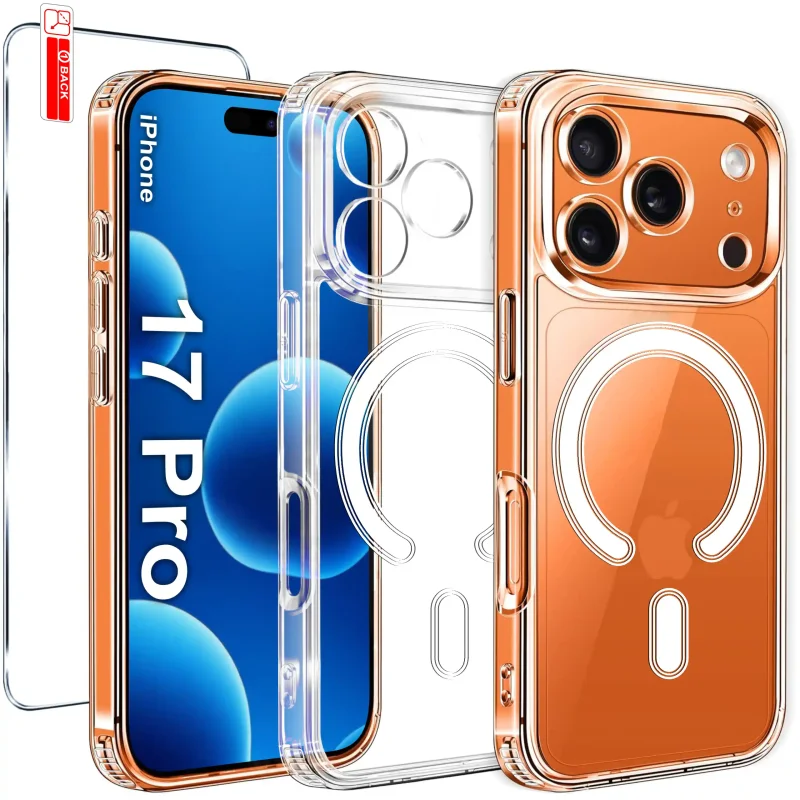 Etui do iPhone 17 Pro Magsafe bezbarwne ze szkłem