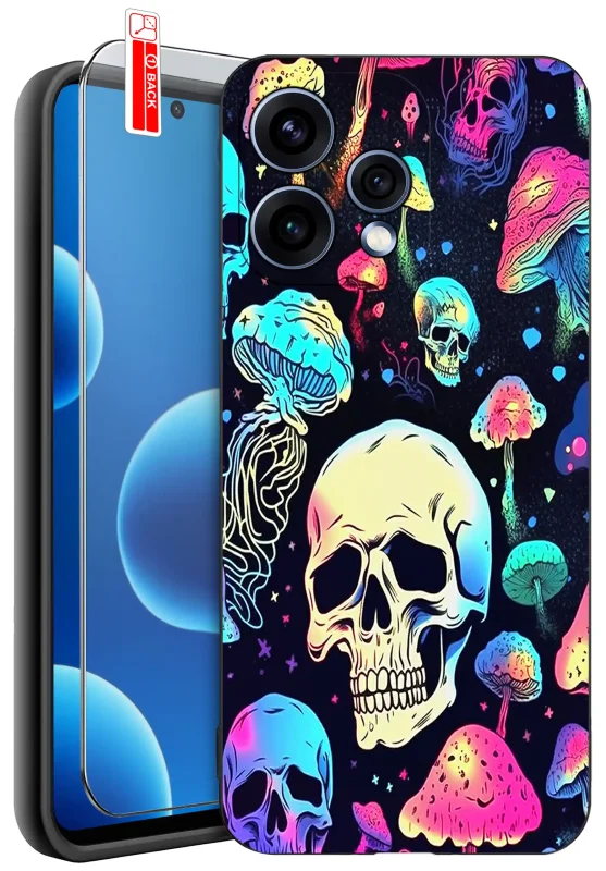 Etui halloweenowe do Oppo Reno 15 5G z kolorowym motywem czaszek