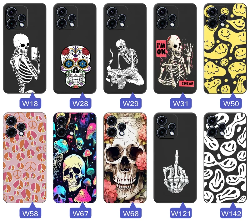 Kolekcja etui z motywem Halloween do Oppo Reno 15 5G – czaszki, szkielety