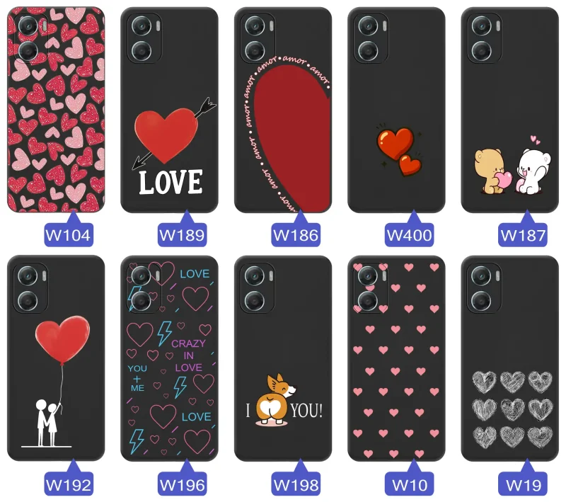 Kolekcja walentynkowych etui do Motorola Moto G06 / G06 Power – różne wzory z sercami i napisami love