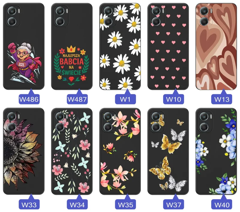 Różne etui dla babci do Motorola Moto G06 / G06 Power – kwiaty, serca, napis Najlepsza Babcia na świecie, Babcia superbohaterka