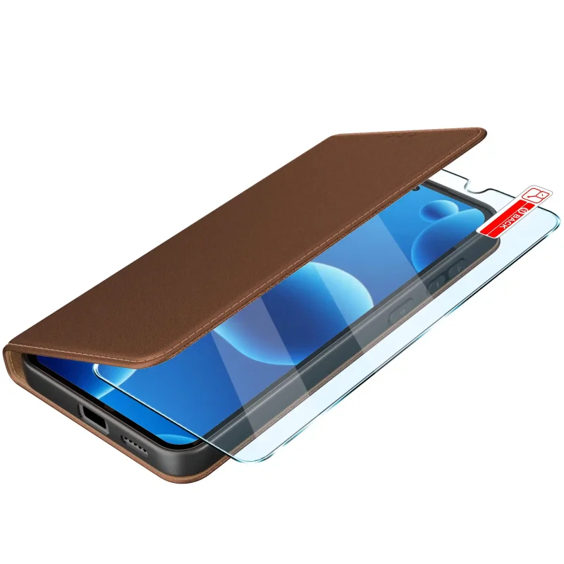 Etui book case do Samsung Galaxy S26 z uchyloną klapką i szkłem hartowanym