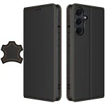 Etui do Samsung Galaxy S23 Fe skórzane zamykane czarne + szkło