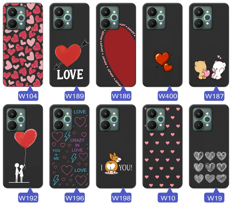 Kolekcja walentynkowych etui do Realme 15 5G / 15 Pro 5G – różne wzory z sercami i napisami love