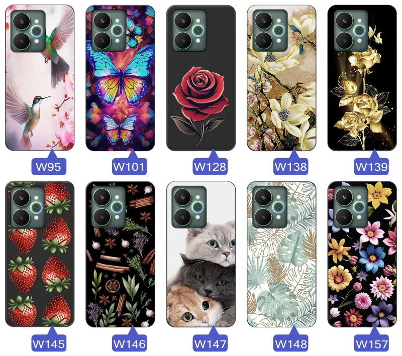 Różne etui dla babci do Realme 15 5G / 15 Pro 5G – rośliny, róże i kolorowe kompozycje