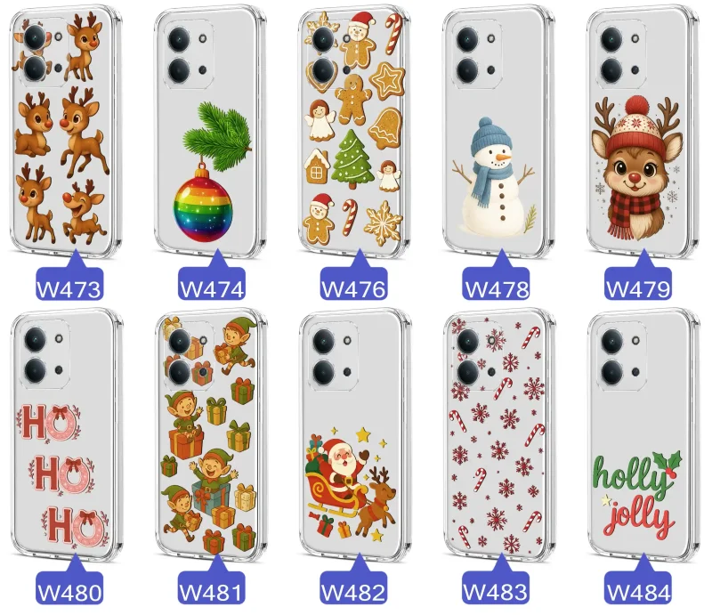 Różne wzory zimowe i świąteczne do Xiaomi Redmi 15C 5G - renifery, bombka, elfy, Mikołaj, bałwan
