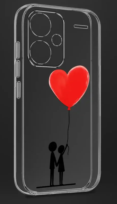 Przezroczysty case walentynkowy do Xiaomi Redmi Note 13 Pro+ Plus 5G - serce i zakochana para
