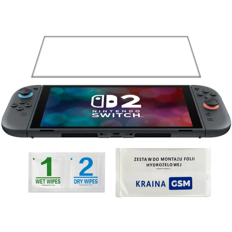 Folia ochronna na ekran konsoli Nintendo Switch 2 z zestawem do montażu