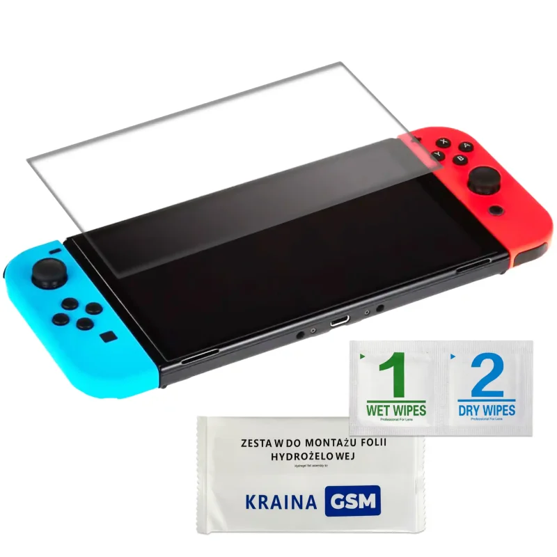Folia ochronna na ekran konsoli Nintendo Switch z zestawem do montażu