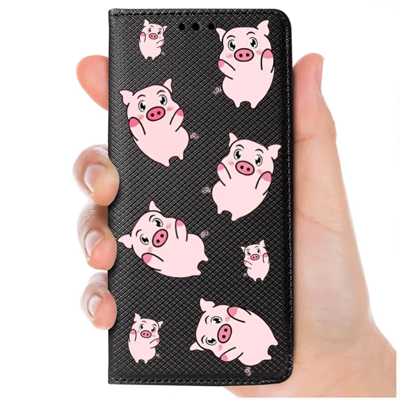 Etui zamykane do Oppo Reno 14 FS 5G / 14 F 5G z motywem zwierząt, trzymane w dłoni, wyrazisty nadruk