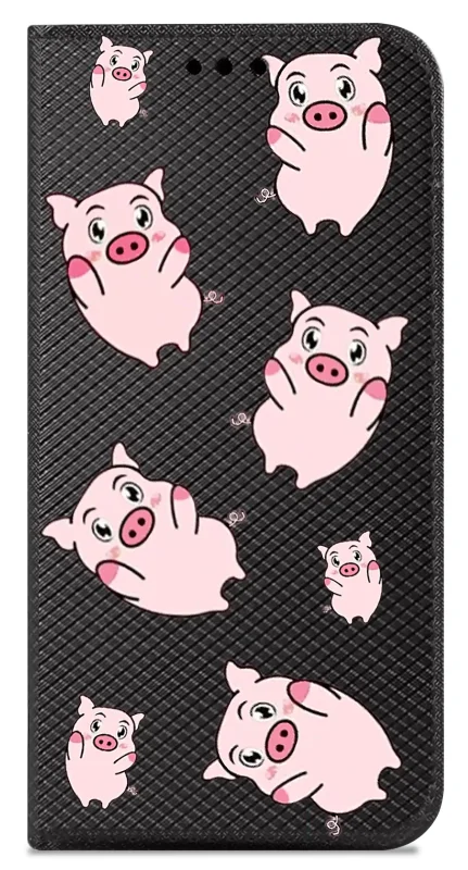 Etui z klapką do Oppo Reno 14 FS 5G / 14 F 5G z nadrukiem świnek