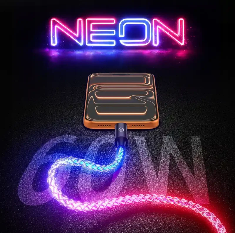 Świecący kabel do telefonu Blavec Neon 60W PD - efektowne podświetlenie LED