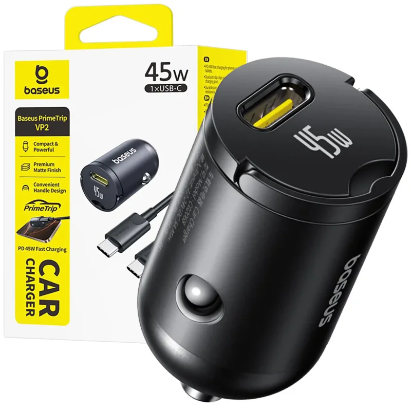 Szybka ładowarka samochodowa Baseus 45W USB-C z opakowaniem